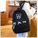 Black Four Ribbon Korean Backpack