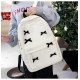 White Six Ribbon Korean Backpack