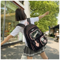 Black Star Heart Transparent Backpack