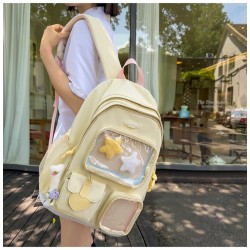 Yellow Star Heart Transparent Backpack
