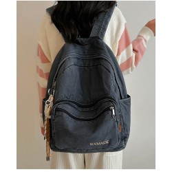 Black Denim Backpack