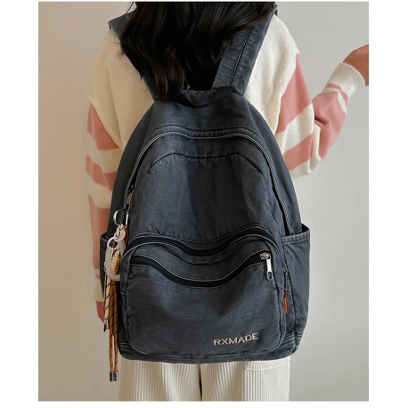 Black Denim Backpack