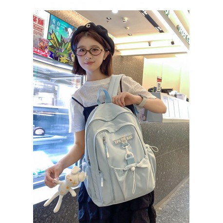 Blue Front Drawstring Backpack