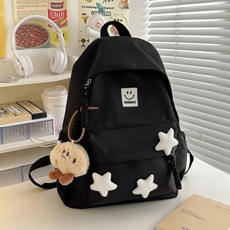 Black  Three Stars Backpack
