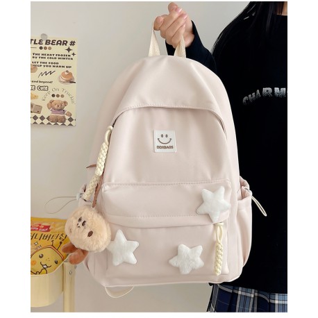 Cream Three Stars Backpack