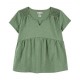 0shkosh Olive Smocked Shoulder Top