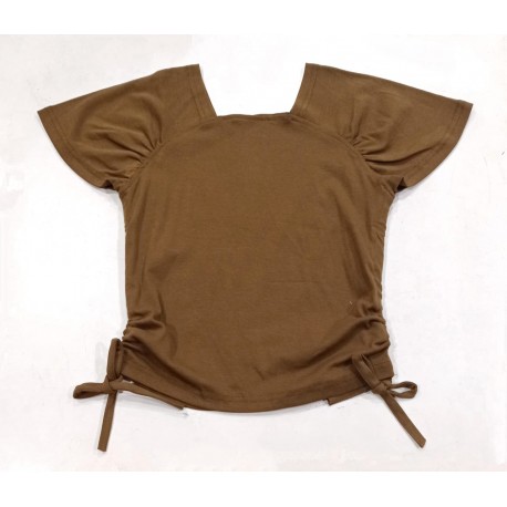 Brown Side Ribbon Top