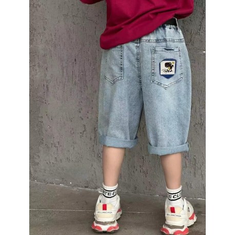 Back Dino Denim Short Pants