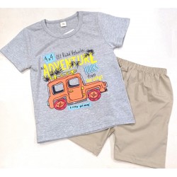 Grey Adventure T-Shirt Set Pants
