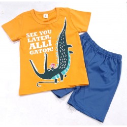 Orange Alligator T-Shirt Set Pants