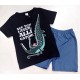 Black Alligator T-Shirt Set Pants