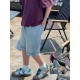 Back Alphabet Denim Short Pants
