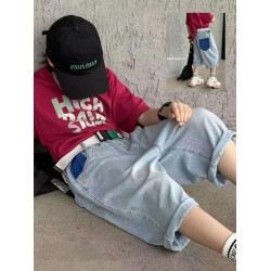 Back Front Blue Denim Short Pants