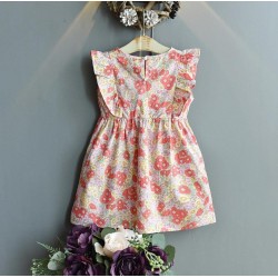 Pink Floral Ruffle Dress