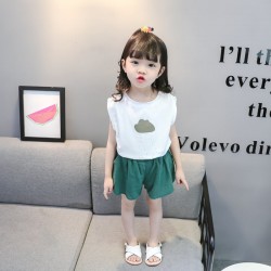 Cute Cloud Top Set Green Pants