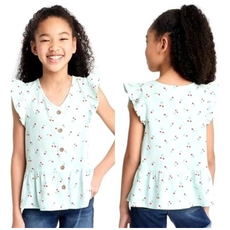 C@t n Jack Mint Cherry Peplum Top