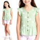 C@t n Jack Green Floral Peplum Top
