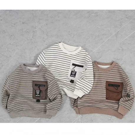 Boy Pocket Stripe LS Top