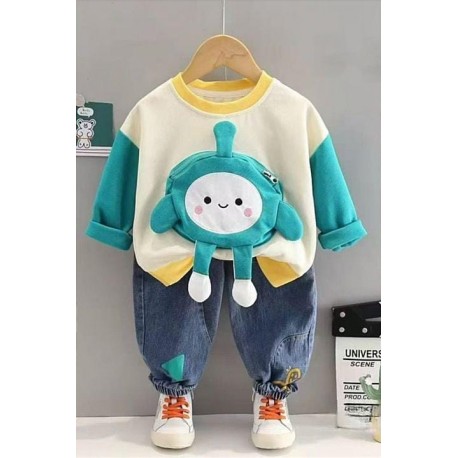 E99y party Tosca Zipper Pouch Top Set Jeans