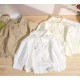 Cream Bunny Ear Collar Girl LS Shirt