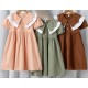 Brown Double Collar Pretty Dress