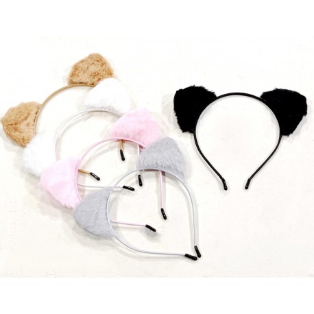 Grey Fluffy Ears Cat Headband