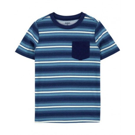 0shkosh Blue Stripe Pocket T-shirt