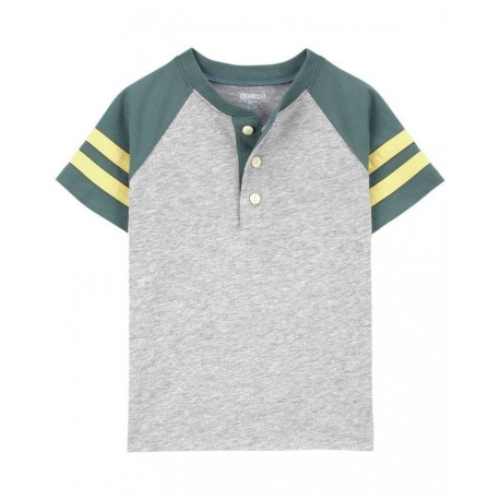 0shkosh Army Grey Button T-shirt