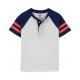 0shkosh Navy Grey Button T-shirt