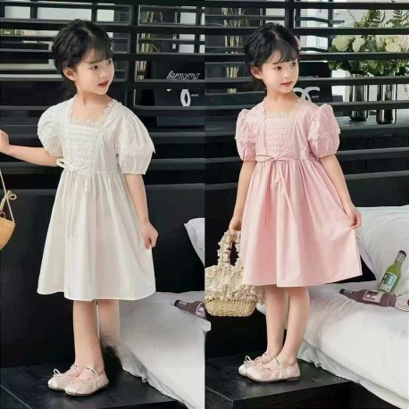 White Cotton Flower Lace Dress