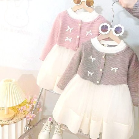 White Little Ribbon Tutu Dress