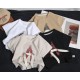 Beige Alphabet Lace T-shirt