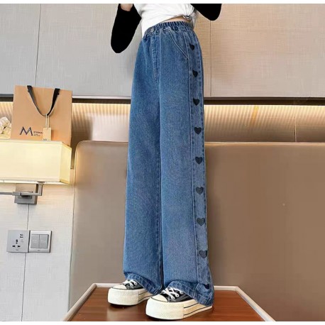 Black Hearts Denim Pants