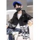 Black White Abstract Parachute Jacket