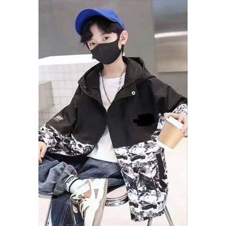 Black White Abstract Parachute Jacket