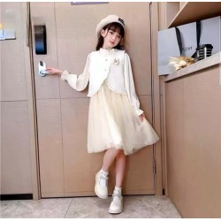 White Tweed Midi Tutu Dress