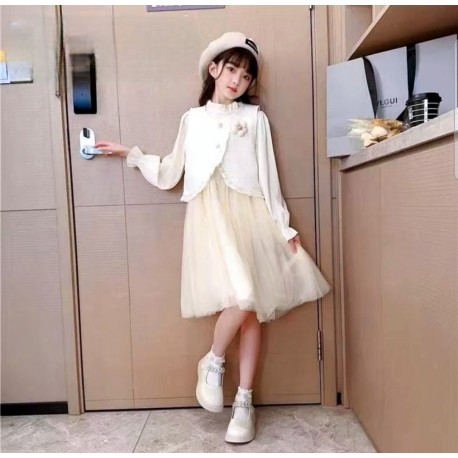 White Tweed Midi Tutu Dress