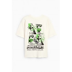 Zr White Build Create M1necraft T-shirt