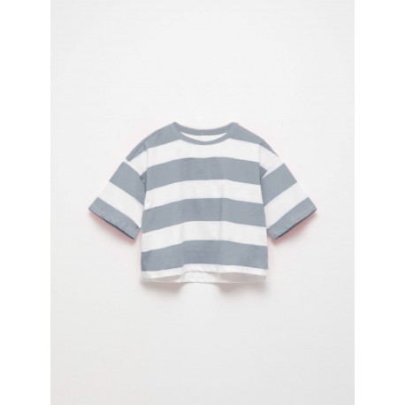 Grey Stripe Oversized T-Shirt