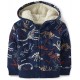 PL@ce Navy Dinosaur Fossils Sherpa Jacket