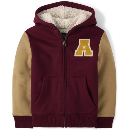 PL@ce Maroon Mustard A Sherpa Jacket
