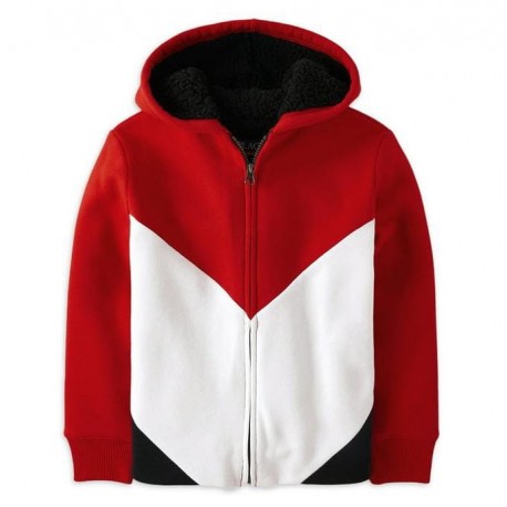 PL@ce Red White Black Sherpa Jacket