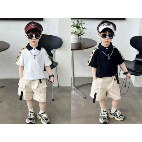 White Cream Z Shirt Set Cream Cargo Pants