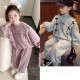 Purple Sweetie Lace Ribbon Top Set Pants