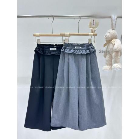 Grey Ruffles Cullote Pants