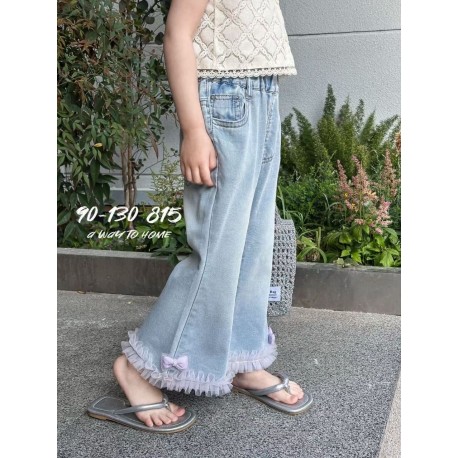Purple Ruffles Denim Pants