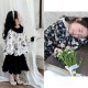 Cream Black Eyelets Collar Top(top only)