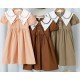 Brown White Collar Little Ribbon Dress