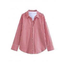 Zr Red Small Stripe Long Sleeve Shirt