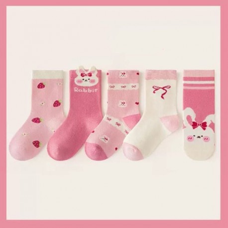 Pink Rabbit Winter Socks